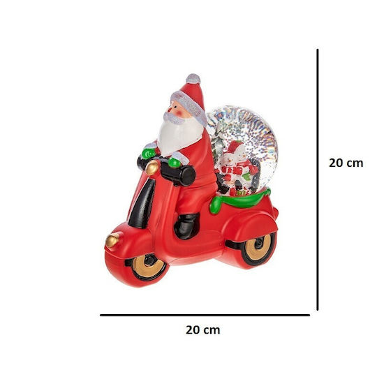 Moș Crăciun Gonflabil Iluminat cu Baterie cu Muzică și Mișcare Negru 20x20x11.5cm