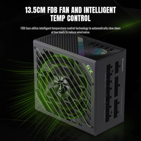 GameMax GX 850G 850W Black Computer Power Supply Full Modular 80 Plus Gold