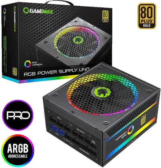 750W Черно Захранващо Блокче За Компютър Full Modular 80 Plus Gold (SAGMRGBPRO750)