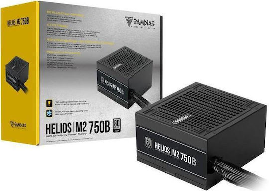 Gamdias 750W Μαύρο Τροφοδοτικό Υπολογιστή Full Wired 80 Plus Silver (HELIOS-M2-750B)