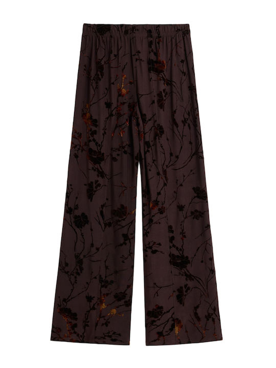 Pantaloni de damă din țesătură Brown