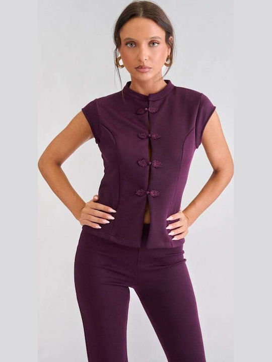 Women's Burgundy Set with Trousers