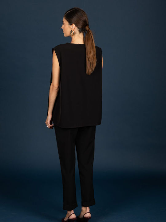 Women's Fabric Trousers Black