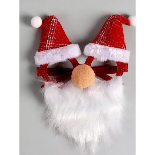 Ochelari De Crăciun Cu Nas Rabatabil Barbă Design Moș Crăciun 24x14cm Roșii
