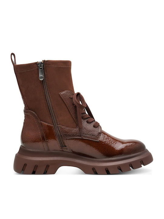 Women's Ankle Boots with Mid Heel Brown