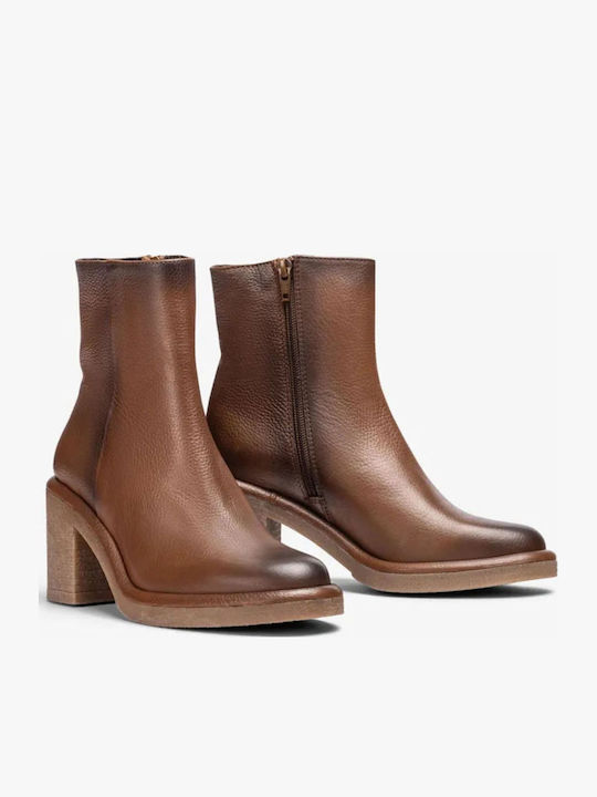 Leder Damen Stiefeletten Braun