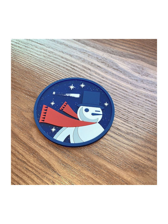 Coaster De Crăciun Din Sticlă Oameni De Zăpadă 10x10cm