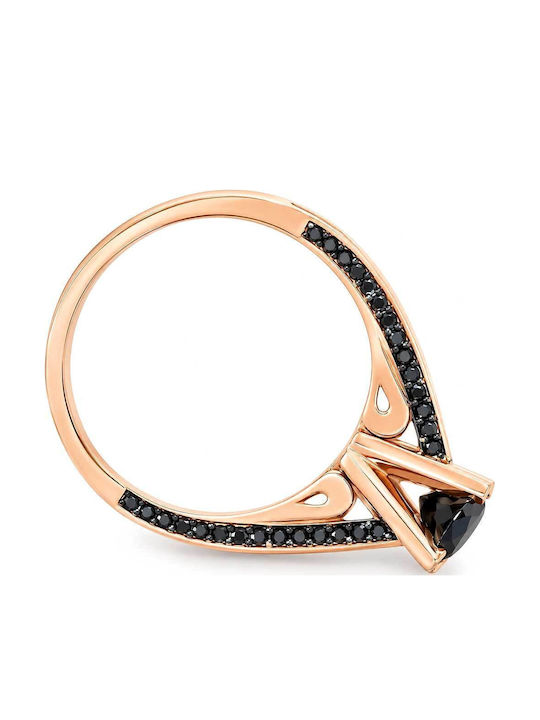 Xryseio Einzelner Steine Ring aus Roségold 14K mit Zirkon