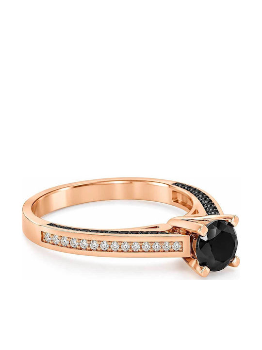 Xryseio Einzelner Steine Ring aus Roségold 14K mit Zirkon