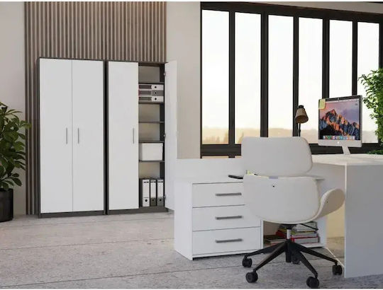Βιβλιοθήκη Anthracite White 74x35x180εκ.
