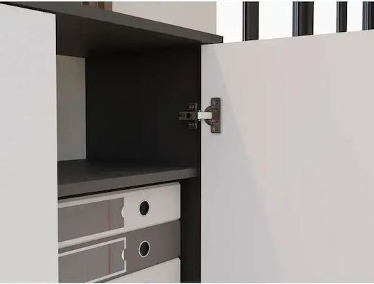 Βιβλιοθήκη Anthracite White 74x35x180εκ.