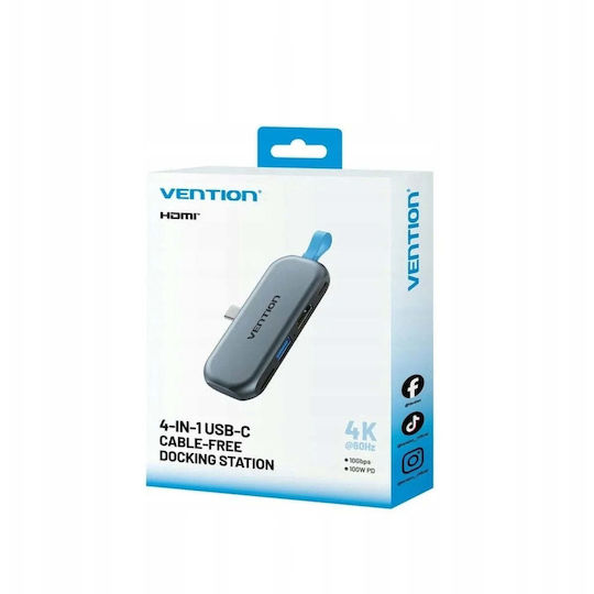 Vention USB-C Docking Station με 4K PD Γκρι