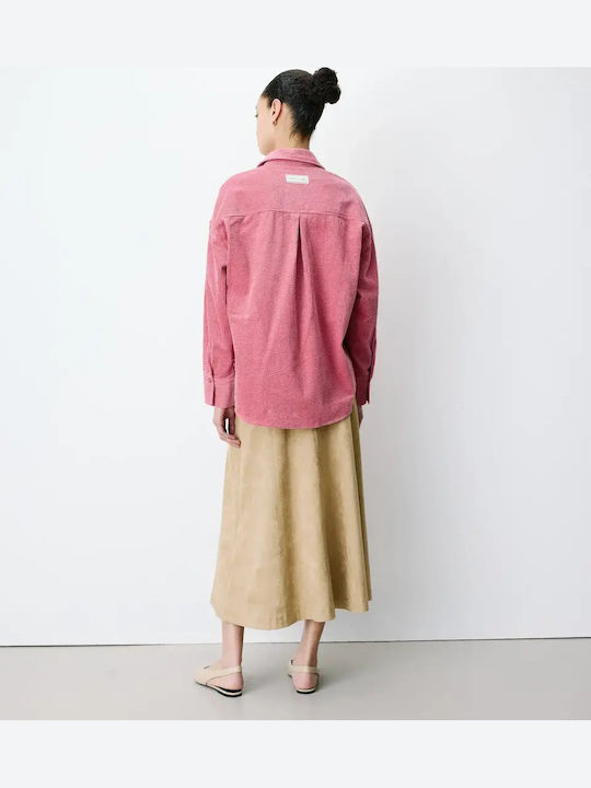 Langärmeliges Damenhemden Cord Blush
