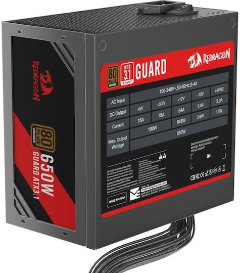 650W Черно Захранващо Блокче За Компютър Full Wired 80 Plus Bronze (RGPS-650WGU)
