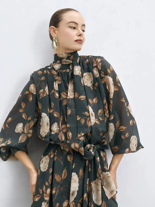 Лятна Mini T-shirt Рокля с Волани Green