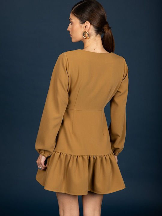 Summer Mini T-Shirt Dress Camel