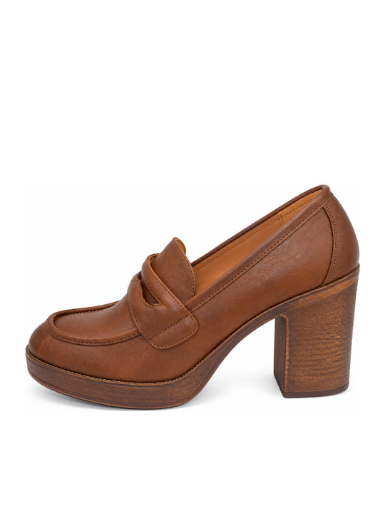 Pumps Mit Chunky Hochem Absatz Braune WM-MP354-27HH-KAFE