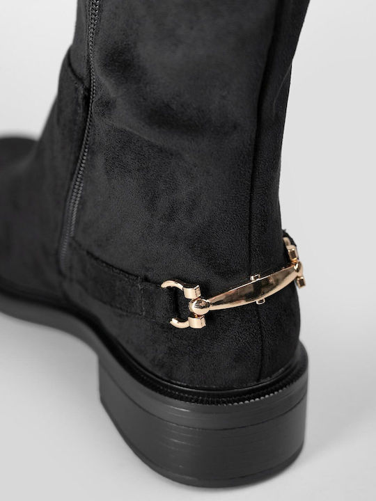 Wildleder Damenstiefel Schwarz