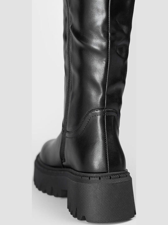 Damenstiefel mit Mittelhohem Absatz Schwarz