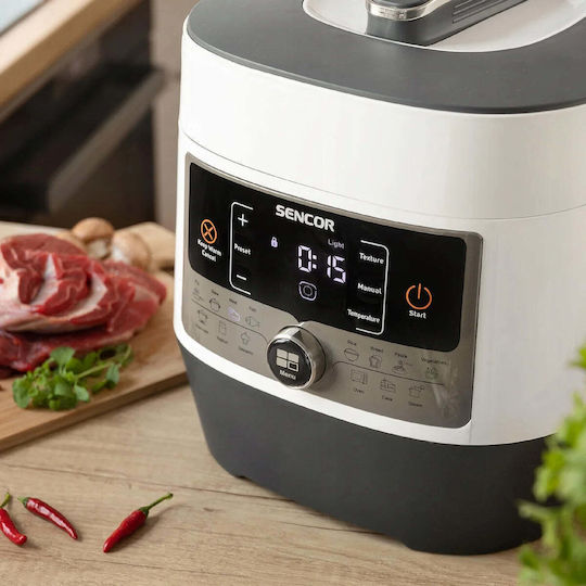 Sencor Multifunktionskocher 3500 W mit einem Fassungsvermögen von 5,5 l Weiß