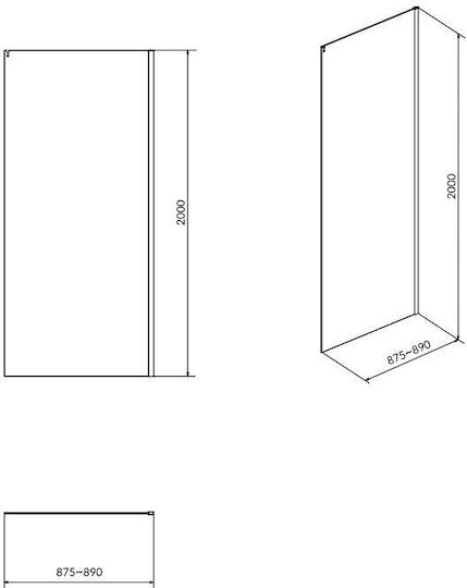 Cersanit Σταθερό Πλαϊνό Ντουζιέρας 90x200cm Clear Glass Chrome Cersanit Σταθερό Πλαϊνό Ντουζιέρας 90x200cm Clear Glass Chrome