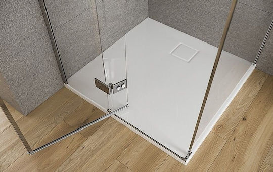 Cersanit Shower Cabin for Shower with Hinged Door 100x200cm Clear Glass