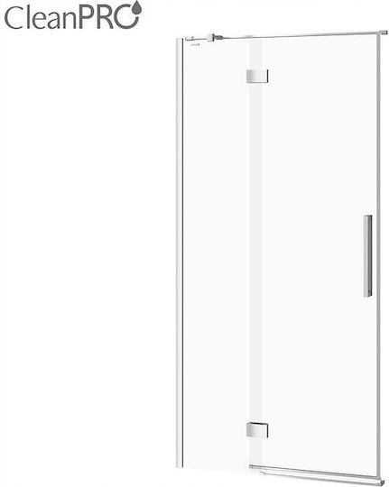 Cersanit Shower Cabin for Shower with Hinged Door 100x200cm Clear Glass