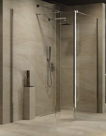 Cersanit Feste Seite für Dusche 120x200cm Klarglas Chrom