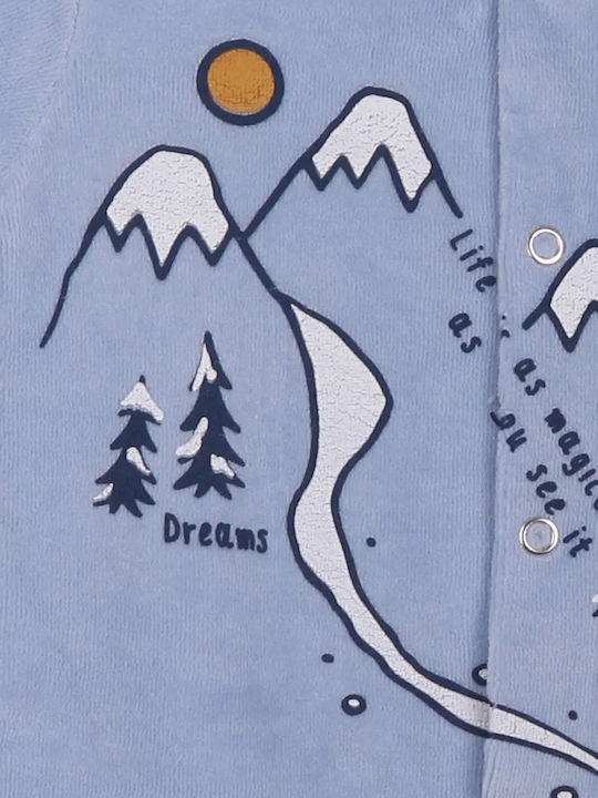 Dreams by Joyce Ski Set Onesie with Pants Velvet Light Blue