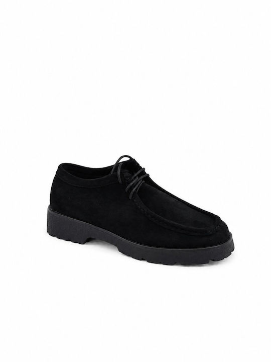 Wildleder Damen Mokassins in Schwarz Farbe