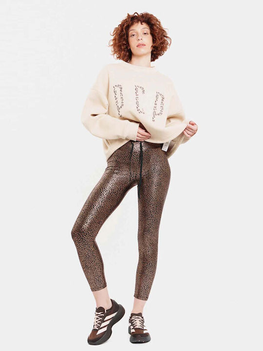 Cropped Women's Sweatshirt Beige