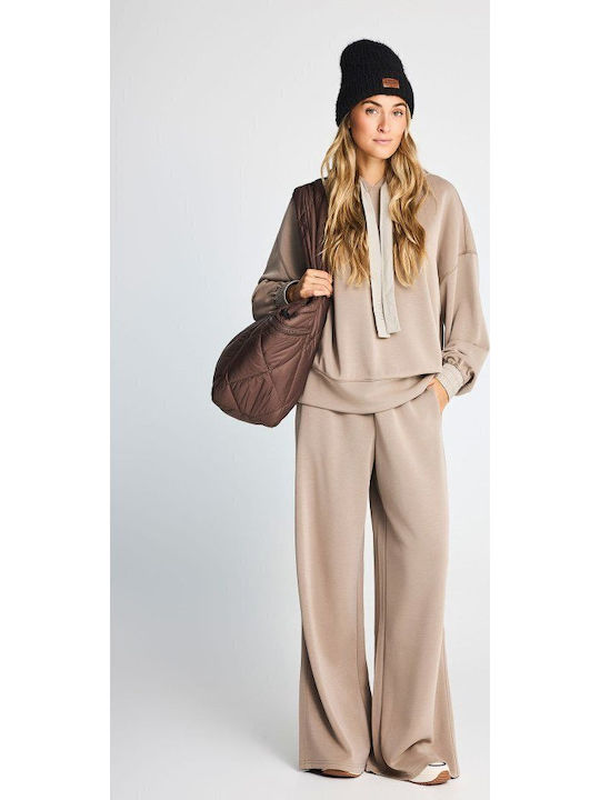 Women's Hooded Sweatshirt Brown-fog