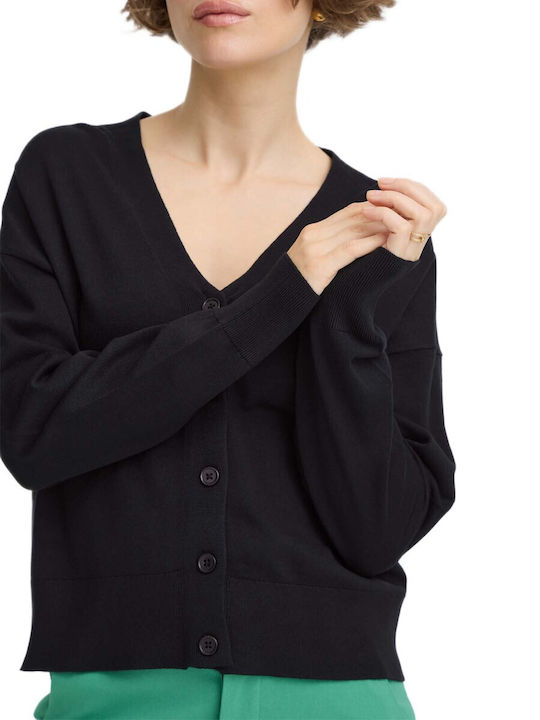 Women's Knitted Cardigan with Buttons Black