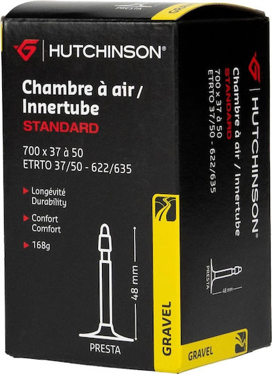 Cameră de aer pentru anvelopă de bicicletă Hutchinson City Standard 700 x 37 28 Inch Grosime 0.9 Mm Rezistență Ridicată la Înțepături Calitate Butyl Valvă Presta 48 Mm Biciclete de Oraș Trekking Deplasare Urbană