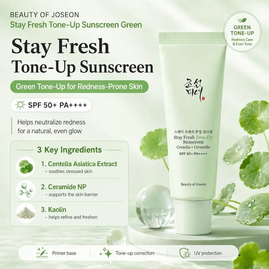 Stay Fresh Tone-Up Green Sonnencreme Gesicht SPF50+ 50ml