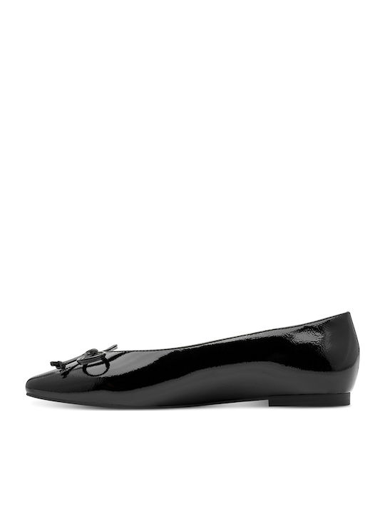 Damen Ballerinas aus Lackleder Schwarze