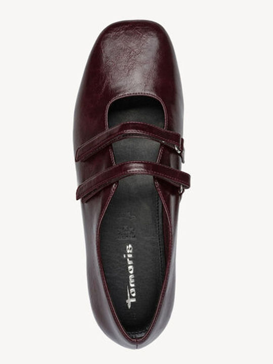 Pantofi balerini pentru femei Burgundy