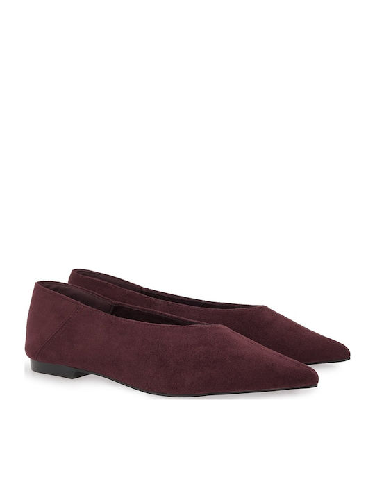 Pantofi balerini pentru femei Burgundy