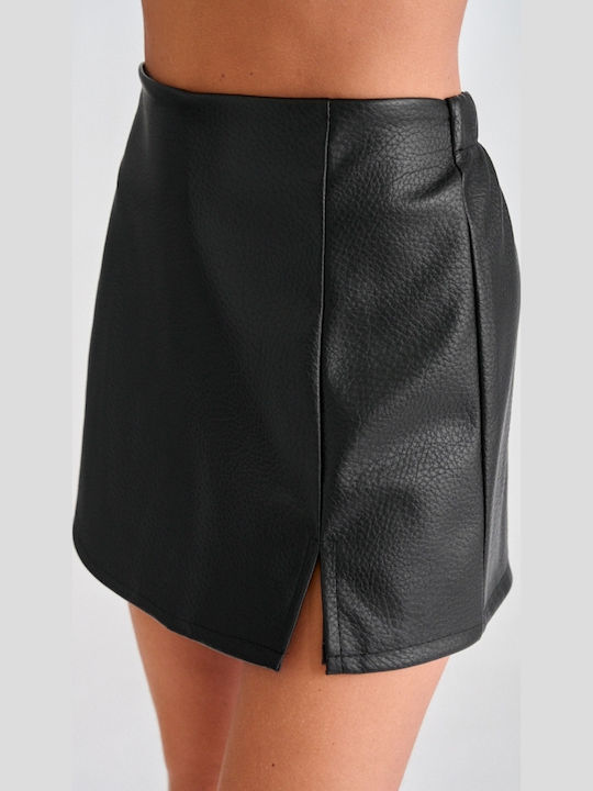 Women's Leather Skorts Black
