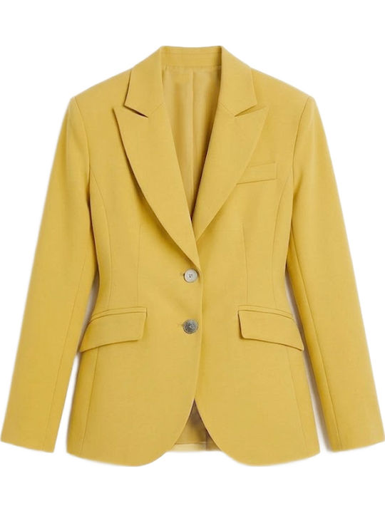 Access Women's Waisted Yellow Blazer