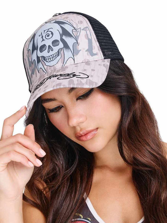 Ed Hardy Hats 13 Skull 5 Panel Trucker Cap Grey-ed6211-aw26-grey