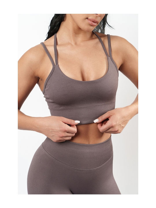 Sport-BH Seamless Taupe Größe S Braun