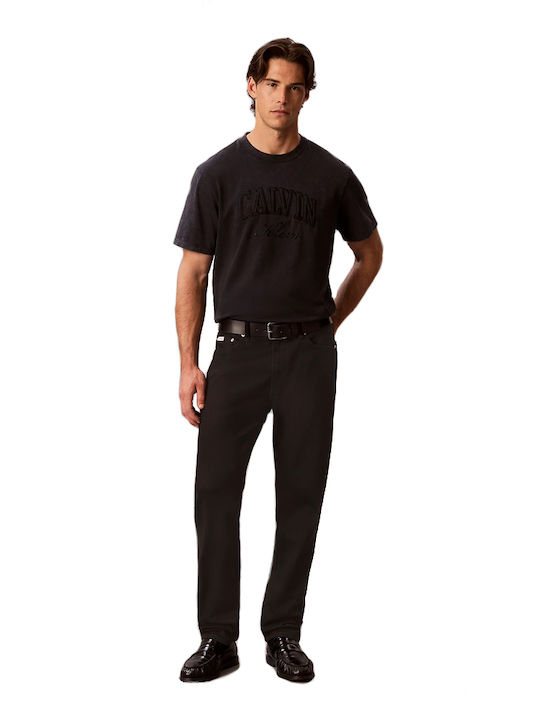 Men's Jeans Pants Stretch Regular Tapered Fit Black