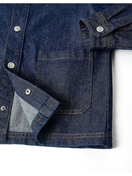 Kinderhemd Langärmelig Denim Dunkelblau