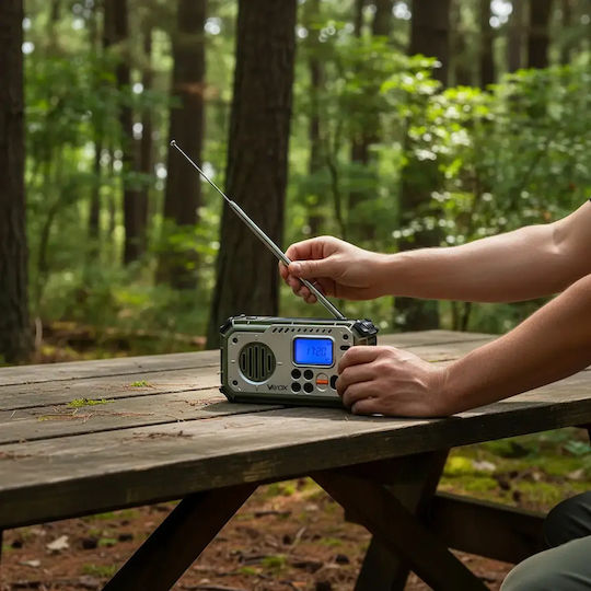 Vayox 1402973 Radio Portabil Solar cu Bluetooth și USB Verde