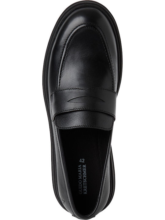 Leather Men's Loafers in Black Colour
