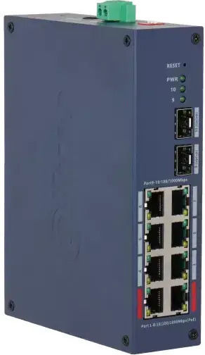 Dahua CHS4210-8GT-110 Управляем L2 PoE++ Суич с 10 Gigabit (1Gbps) Ethernet порта и 2 SFP порта