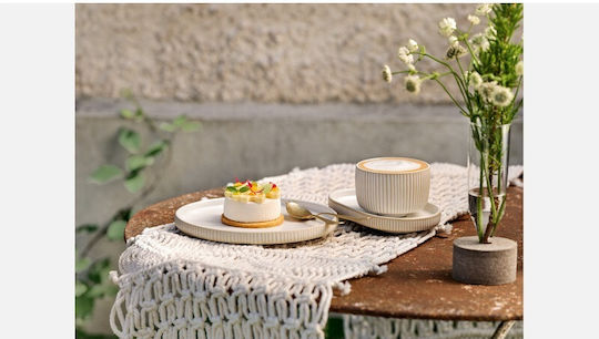 Playground Round White Ceramic Serving Bowl