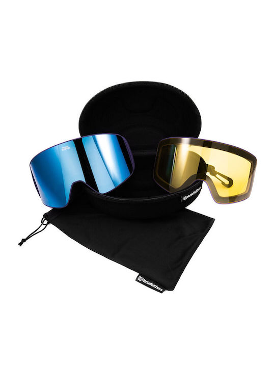 Horsefeathers Ski- und Snowboardbrille für Erwachsene Blau mit blauem Spiegelfilter