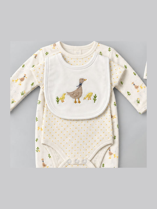 Serafino Set Onesie With Accessories Ecru 5 Pieces